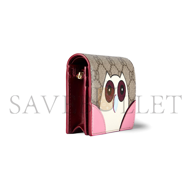 GUCCI GG SMALL WALLET WITH OWL DETAIL 818767 (11*8*3cm) GUCCI GG SMALL WALLET WITH OWL DETAIL 818767 (11*8*3cm)